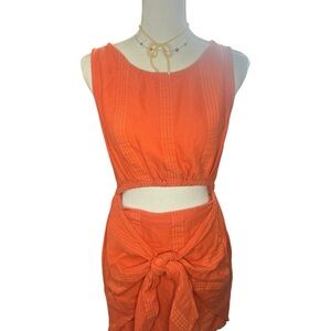 Free People Orange Cutout Dress
